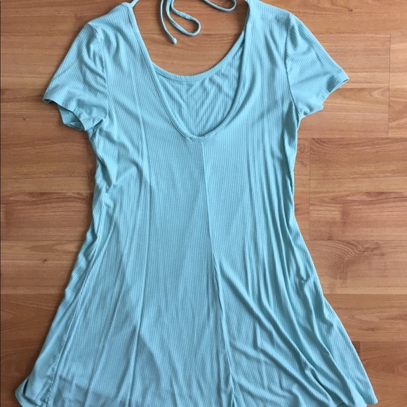Blue, short sleeved dress - Picture 2 of 2